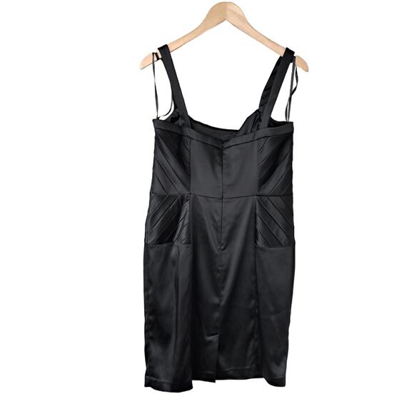 Calvin Klein Black  Stretch Satin Sleeveless Sheath Dress Size 12 Cocktail Party - Picture 9 of 10